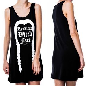 Killstar Resting Witch Face Sleeveless Tank Mini Dress Punk Goth Grunge